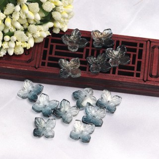20 Chiếc 14 Mm Lỗ Trung Bình Hoa Bốn Cánh Hoa Tự Làm Màu Thủy Tinh Cổ Hanfu Kẹp Tóc Mũ Đội Đầu Làm Vật Liệu Handmade