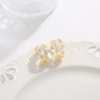 Bông Tai Vàng Đầy Sao Zircon Bông Tai Nữ Kim Bạc Hoa Rỗng Ánh Sáng Sang Trọng Cao Cấp Thiết Kế Niche Bông Tai Trang Trí Cao Cấp