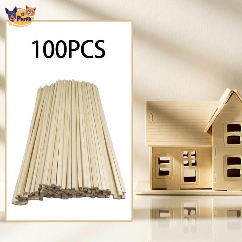 100 Chiếc Que Gỗ Chưa Hoàn Thành, Gỗ Thủ Công Gỗ Vuông Dowel Rod, Dowel Strip