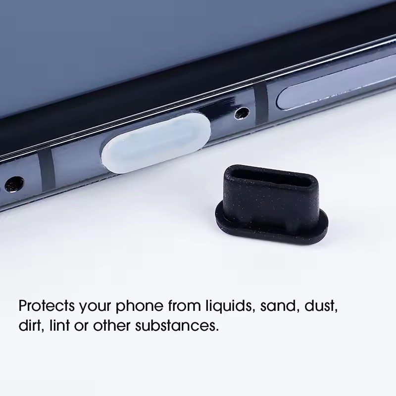 3 / 6 / 10 Cái Cổng sạc điện thoại di động Cắm bảo vệ | Phích cắm bụi silicon linh hoạt cho cổng Type-C Ngăn chặn nước / cát / bụi - 0.5x1cm Universal Fit (2 màu)