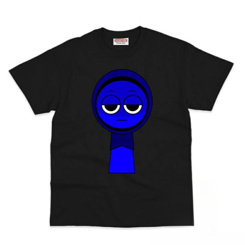 Áo thun trẻ em Incredibox Sprunki màu xanh Jevin in hình hoạt hình thời trang cho trang phục mùa hè thường ngày