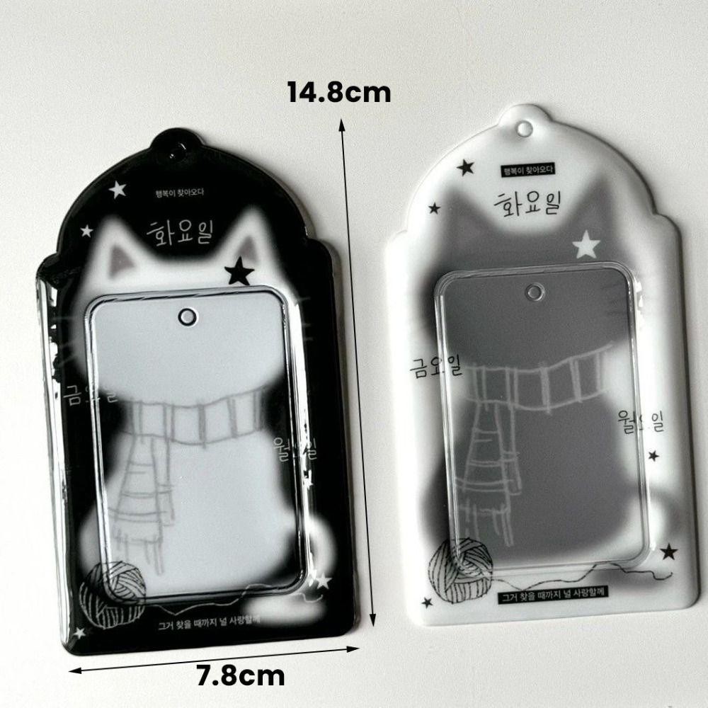 Thẻ Photocard FANSIN, Hộp đựng ảnh 3 inch Hộp đựng thẻ Photocard mèo đen, Tay áo thẻ đa chức năng