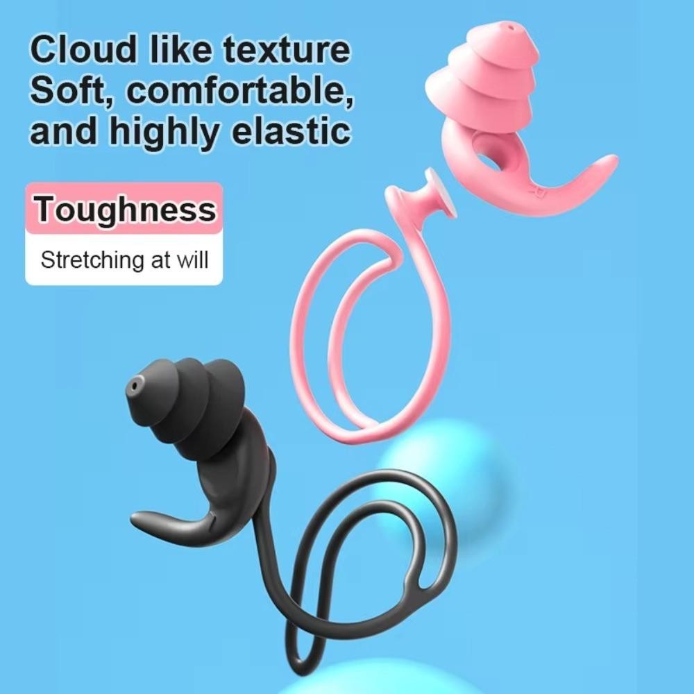 1 Cặp Nút Tai Bơi Silicone, Giảm Tiếng Ồn, Chống Nước, Thích Hợp Để Ngủ