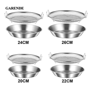 Khay dầu chiên Garende Giá làm mát bằng thép không gỉ Bộ lọc giỏ thịt nướng