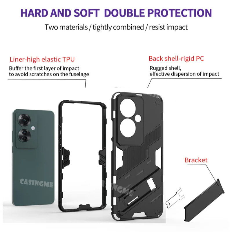 Ốp Điện Thoại Chống Sốc Oppo Reno11 F 5G Cho Oppo Reno11F Reno 11F Reno 11 F F11 OppoReno11F 5G 2024 Vỏ 3D Armor Đứng Giá Đỡ Bảo Vệ Giá Đỡ Ốp Lưng Cứng