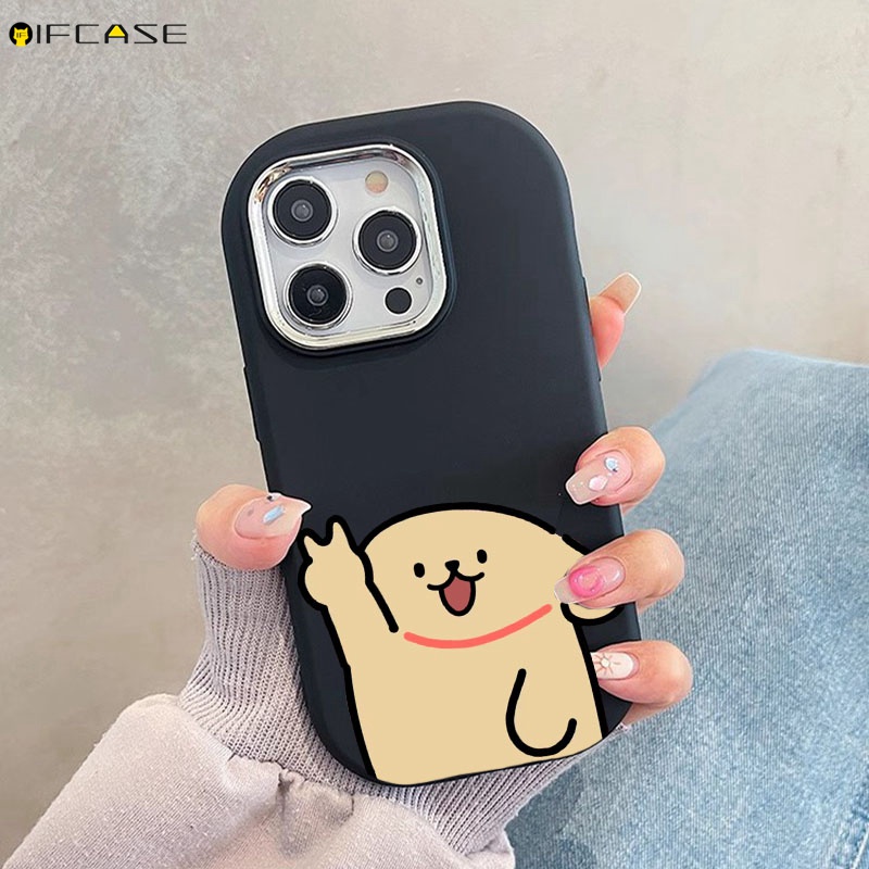 Dành Cho Xiaomi 14 13 13T 12 12T 12S Mi 11 Pro Lite 12X Ốp Điện Thoại ins Dây Dễ Thương Chó Con Chó Con Màu Trắng Nâu Tròn Mạ Mờ Hoạt Hình Mờ Đơn Giản Vỏ Silicon Mềm Vỏ Ốp Lưng