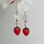 Nhẫn tai dâu tây BTF Bowknot Sweet and Delicate Fruit Eardrops Thủ công