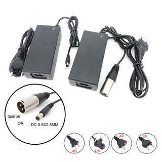 36v 42V 2A 60W AC sang DC 5.5 3PIN XLR cắm bộ chuyển đổi nguồn sạc Lithium Li-ion Li-poly cho pin xe đạp điện EU us F @ VN
