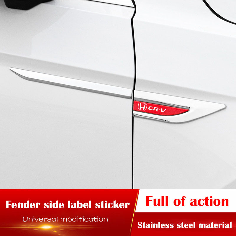 Honda CRV CR-V Kim Loại Fender Nhãn Dán Huy Hiệu Chống Trầy Xước Chống Mài Mòn Bảo Vệ Cửa Xe Thể Thao Sửa Đổi Phụ Kiện Trang Trí