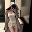 Milyfashion Với Miếng Lót Ngực Phù Hợp Với Slim-fit Sling Ngắn Top Mở Rộng Ngực Thể Hiện Ngực Y2K Pure