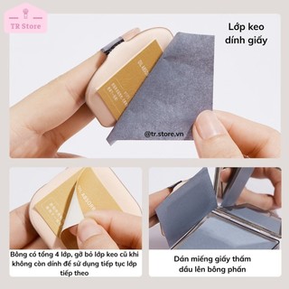 Giấy Thấm Dầu Gecomo 100 Tờ Than Tre Hoạt Tính - Kèm Hộp Gương & Bông Mút Tiện Lợi