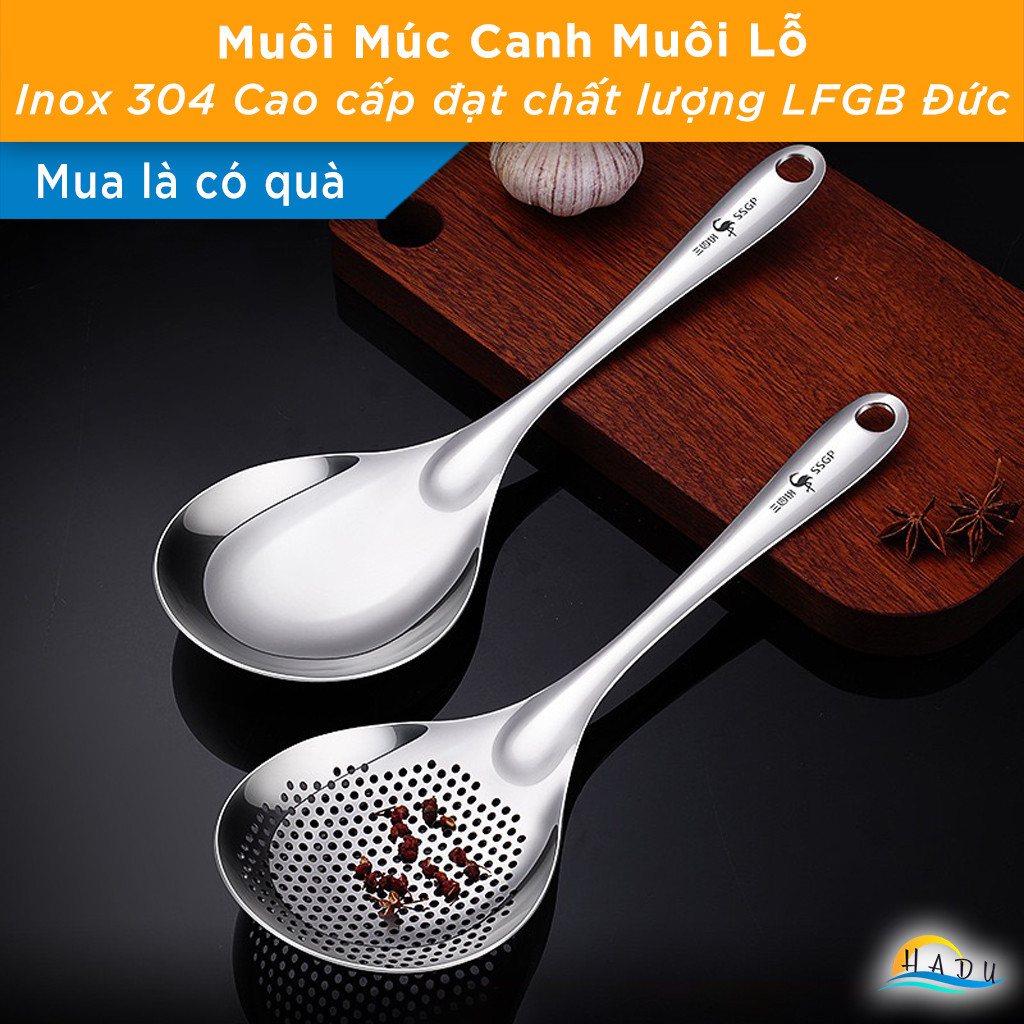 Muôi Múc Canh, Muôi Thủng Lỗ Inox 304 SSGP, Vá Vớt Bọt, Lẩu Cao Cấp, Bề ...