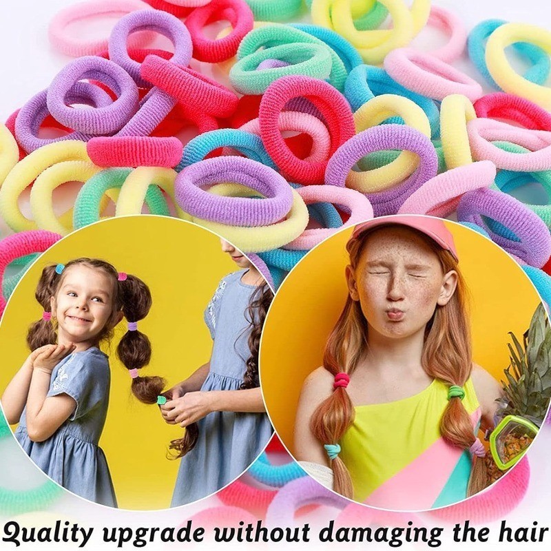 100 Dây Buộc Tóc Co Giãn Nylon Nhiều Màu Sắc Cho Bé Gái - Phụ Kiện Tóc Cho Bé Thời Trang Đuôi Ngựa