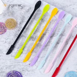 Jcsyfac Silicone Thìa Lọ Cạp Muỗng Đầu Dài Đôi Đầu Mỹ Phẩm Thìa Mới