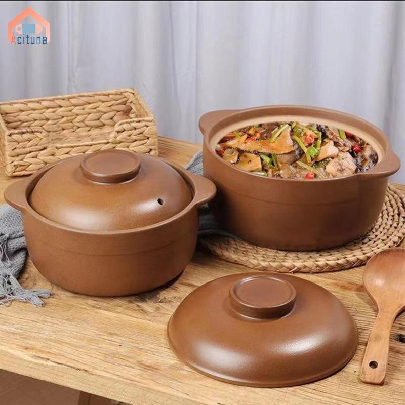Nồi đất sét Nồi nấu đất sét Handmade Quảng Đông Nồi đất sét không tráng men để nấu ăn Nồi đất nung Nồi nấu ăn