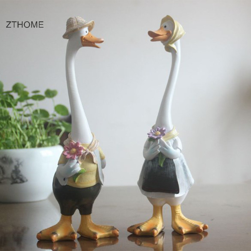 Zthome Vườn Tượng Nhựa Vịt Thủ Công Các Bức Tượng Vịt Thành Viên Gia Đình Sân Đồ Trang Trí Tác Phẩm Nghệ Thuật Điêu Khắc Động Vật Trang Trí Nhà Hiện Đại HOT