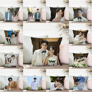Lovely Runner Byeon Woo-seok & Hye-yoon Kim Vỏ Gối Vuông In Hình Một Mặt Sofa Polyester Gối Trang Trí Nhà Phòng Khách (Không Có Gối)