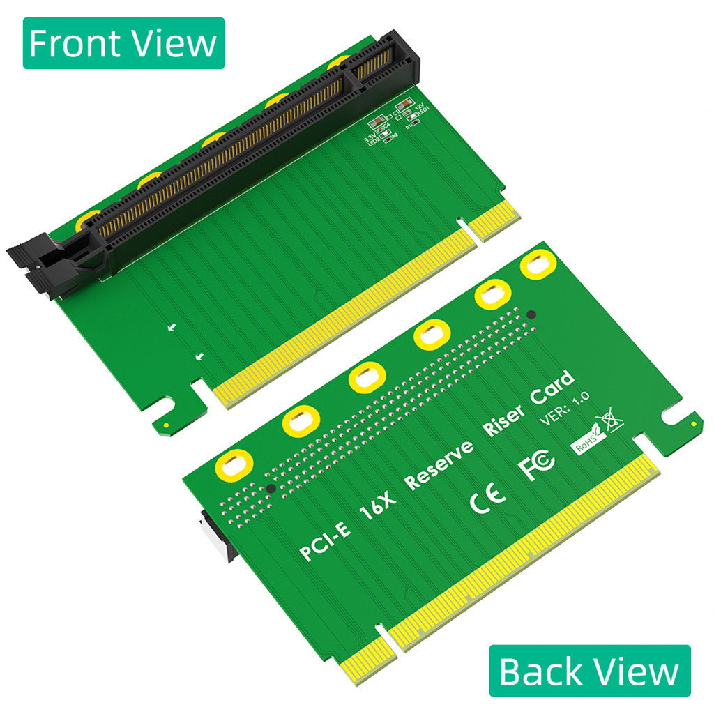Thẻ nâng nam sang nữ JMT PCI-E 16X 3.0 90 độ ngược cho máy chủ 2U (Hướng cài đặt đối với CPU)