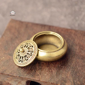 Maybest Brass Pocket Lotus Jiuding Hương Lư Hương Rỗng {VN}