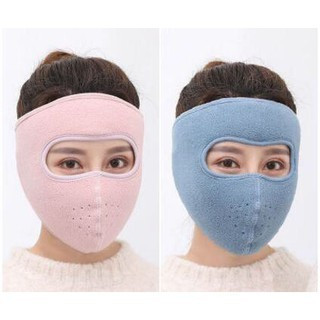 Khẩu trang che kín mặt lót nỉ không kính đi xe máy phượt ấm áp