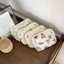 Ví đựng tiền xu hoa FUJIOU, Túi đựng son môi trang điểm nhỏ hoa sọc, Túi đựng đồ trang sức dung tích lớn thời trang Túi đựng tai nghe Túi đựng đồ vải Mini hàng ngày