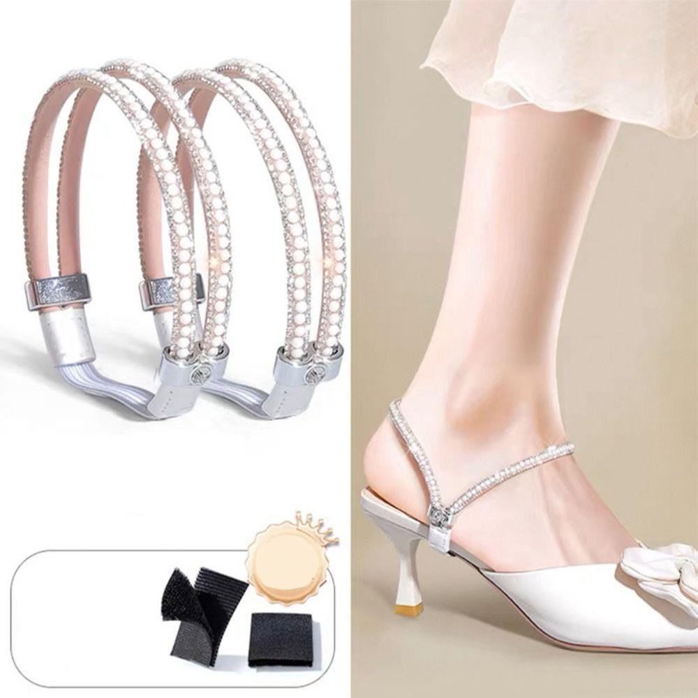 Dây đeo cố định JSJJING, chống trượt cho giày cao gót nữ, kim cương giả sáng bóng, thoải mái, có thể tháo rời