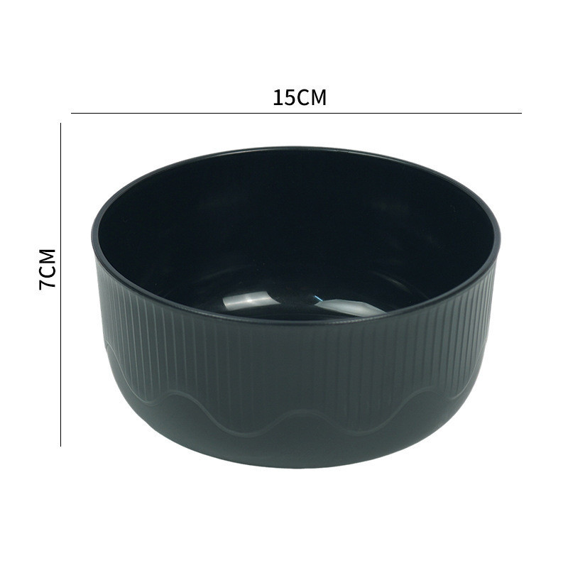 Mới 15cm Ren Tròn Bát Rơm Lúa Mì Bát Sọc Bát Cơm Hộ Gia Đình Bát Canh Ký Túc Xá Nhựa Ăn Liền Mì Bát Tròn Bát Cơm Chống Rơi Bát