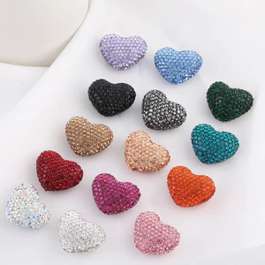 Đính cườm lỗ thẳng màu trơn Full Diamond Love DIY Phụ kiện