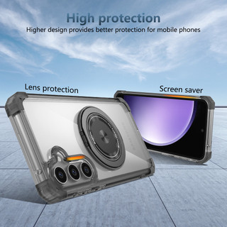 Dành cho Samsung S23 FE Ốp điện thoại trong suốt 360°Chân đế vòng từ tính xoay được Chống sốc Vỏ mỏng trong suốt
