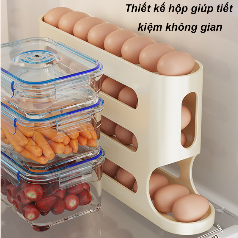 Trượt Trứng Hộp Bảo Quản，Bảo quản tủ lạnh，hộp đựng trứng trượt，Giá Đỡ Cán Tự Động Hộp Đựng Trứng,khay trứng tủ lạnh