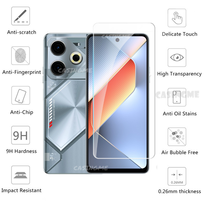 Kính cường lực bảo vệ màn hình & camera Tecno 2 trong 1, full cover cho Pova 6/6 Pro/6 Neo 4G/5G 2024