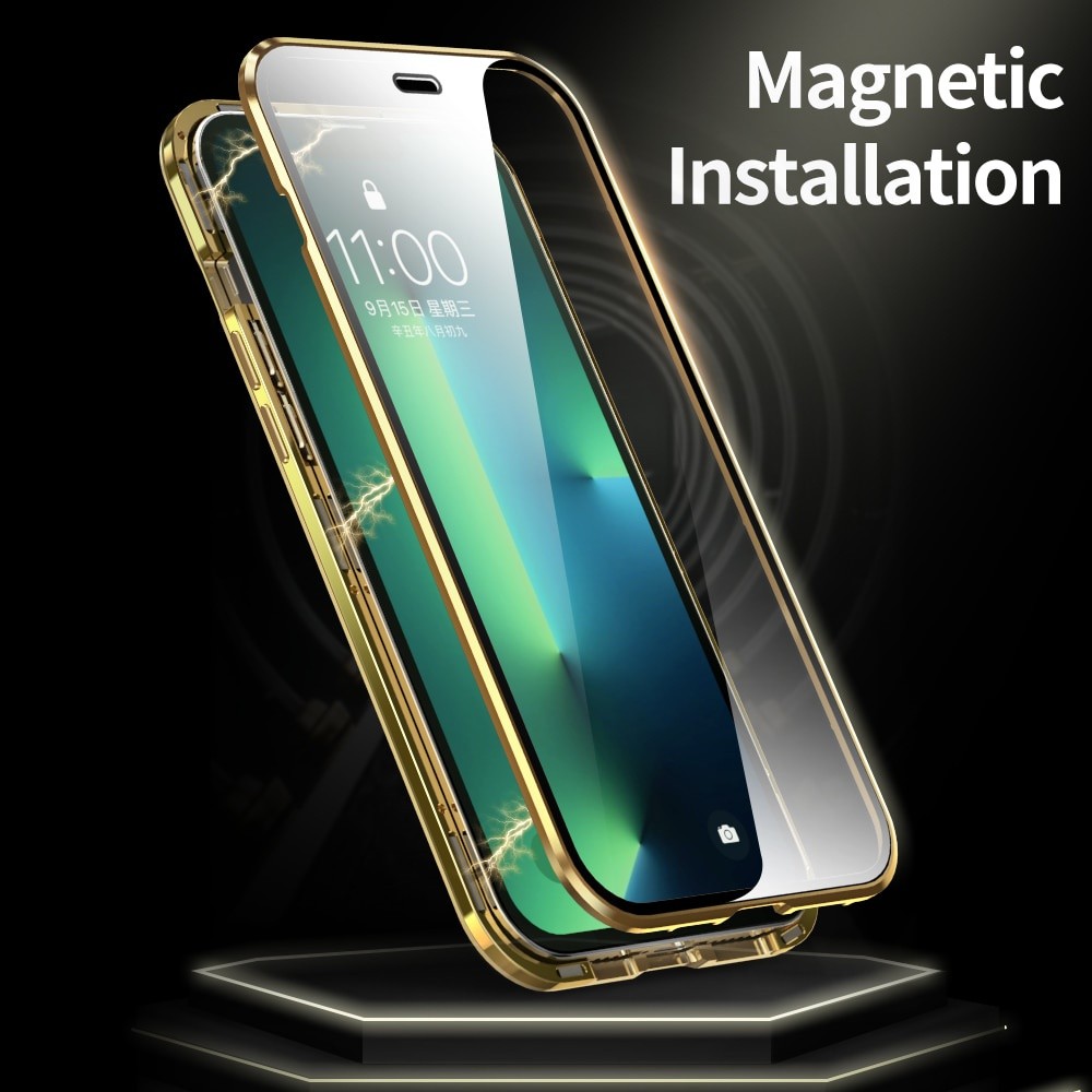 Ốp Kim Loại Hấp Phụ Từ Tính 360 Cho iPhone 12 13 Pro Max 13 Mini i13 i12 iPhone13 iPhone12 Vỏ Điện Thoại Kính Hai Mặt Bảo Vệ Toàn Diện Ốp Lưng Cứng