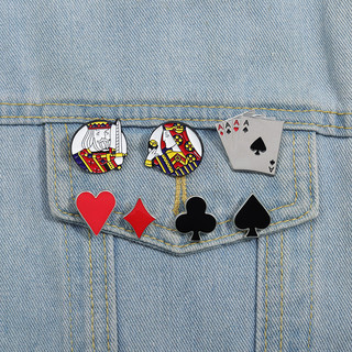Sáng Tạo Thẻ Poker Tạo Kiểu Men Trâm Spade Trái Tim Câu Lạc Bộ Kim Cương Huy Hiệu Ba Lô Cá Tính Phụ Kiện Quà Tặng Cho Bạn Bè