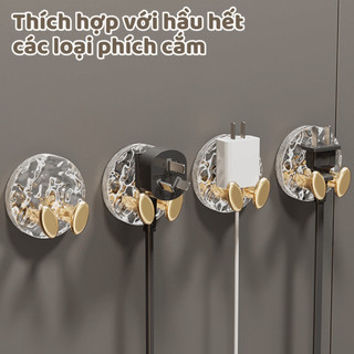 Móc Dán Tường Treo Giữ Phích Cắm Điện Móc Treo Đồ Đa Năng Trong Suốt Sang Trọng NGÓI HOME - MD03