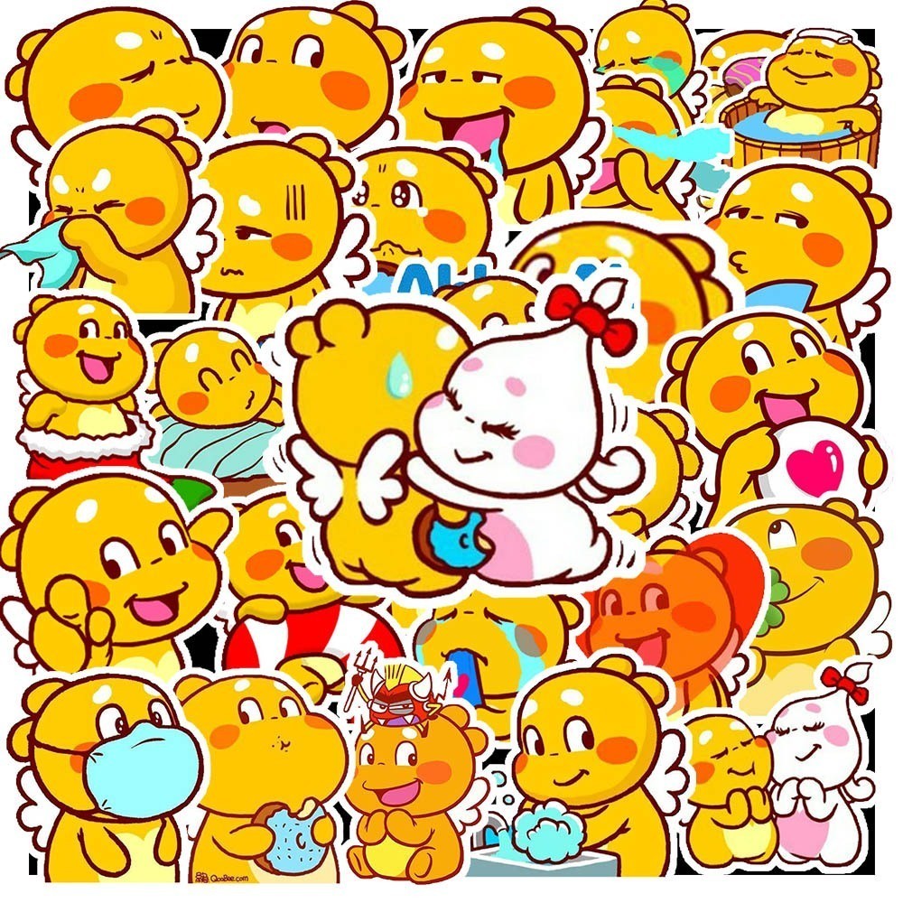 Hộp 50 Sticker Hình QOOBEE Decal Phản Quang 7 Màu Halogram Chống Nước - NSX Gì Cũng In | MS: 00047