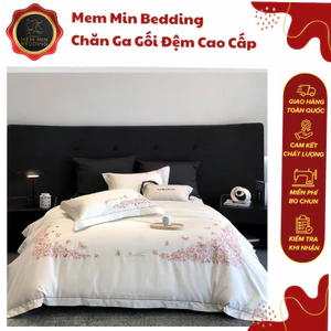 Bộ Chăn Ga Gối Chất Liệu Mềm Mịn Thoáng Mát Phong Cách Tinh Tế Nhẹ Nhàng - MemMinbedding Luxury
