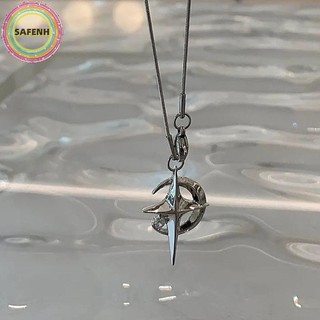 Safenh Mặt Trăng Sang Trọng Ngôi Sao Mặt Dây Chuyền Galaxy Vòng Cổ Dành Cho Nữ Thoáng Mát Cổ Dây Xích Xương Đòn Phong Cách Hàn Quốc Trang Sức Thời Trang Đảng Quà Tặng VN