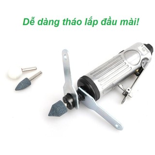 Máy mài hơi đánh xăm lốp Tặng kèm 10 đầu mài đa năng, có vali bảo quản. Thân vỏ hơm kim nhôm siêu bền