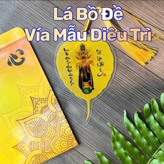 [TẶNG BAO LÌ XÌ LỘC] Lá Bồ Đề Diêu Trì Kim Mẫu Đã Khai Quang Nhũ Vàng Tài Lộc Phong Thuỷ Decor Nam Nữ