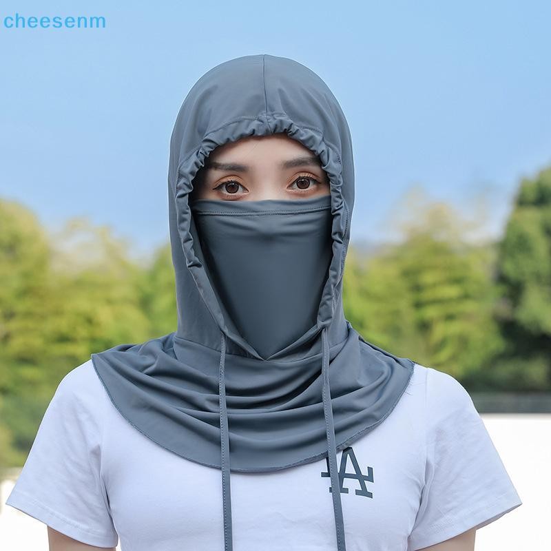 Cheenm 1 Mũ Chống Nắng Ice Silk Bảo Vệ Mặt Thoáng Mát Thở Mũ Chống Tia Cực tím Có Khăn Cho Nữ Đi Xe Đạp Ngoài Trời Mũ Chống Nắng VN