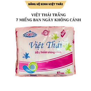 [10 gói 70 miếng] Băng vệ sinh có cánh VIỆT THÁI Trắng 7 miếng/GÓI - VIETTHAI TRẮNG