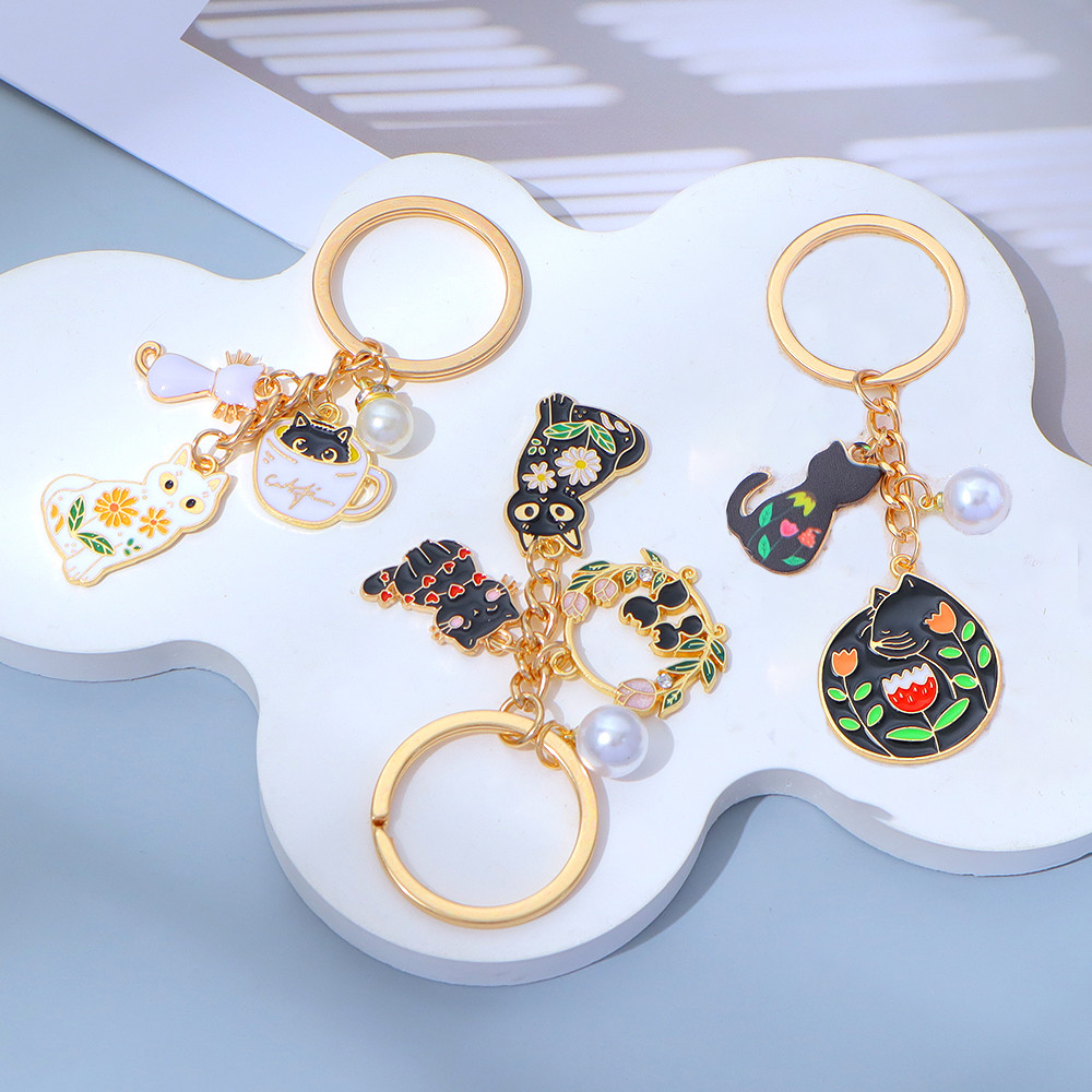 Hoạt Hình Mèo Động Vật Móc Khóa Đáng Yêu Men Trái Tim Đuôi Mèo Con Móc ...