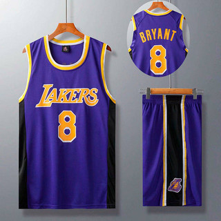 Lakers No. 8 Kobe Jersey Vest Summer Children's Boys and Girls Junior High School and Elementary School Students Competition Training Basketball Wear Suit AtP9