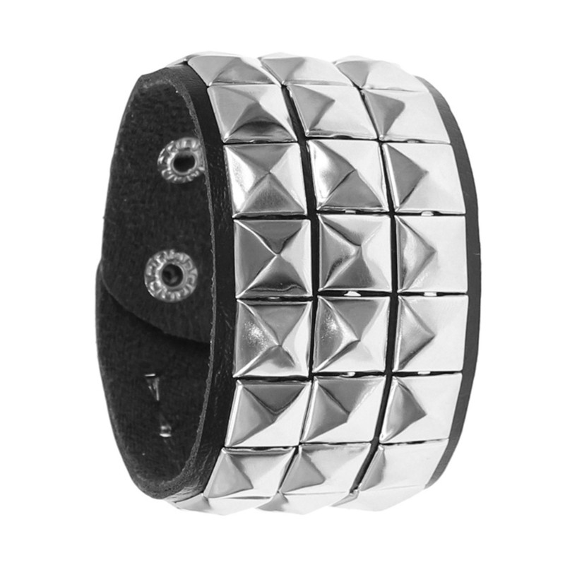 Vòng Tay Vuông Đinh Tán Phong Cách Punk Rock và Gothic - Trang Sức Thời Trang Cá Tính
