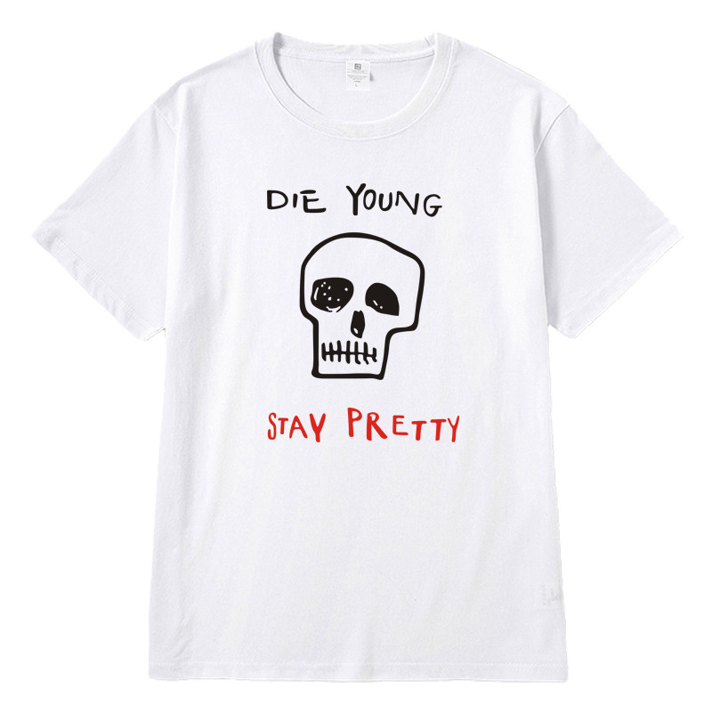 Áo thun YB1 2025 G-DRAGON TOO BAD GD in hình đầu lâu hoạt hình Ubermensch tay ngắn