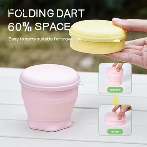 Cốc du lịch có thể gập lại POKINGE, Nhẹ có nắp Cốc gấp, Silicone có thể tái sử dụng Sáng tạo 180ml Cốc Mini có thể thu vào Cắm trại