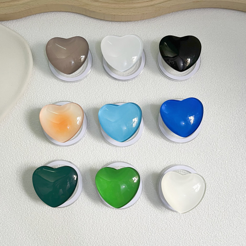 Simple Love Heart Giá đỡ từ tính Kính màu trơn Lập thể Đá quý Vỏ điện thoại Kính thiên văn Giá đỡ từ tính