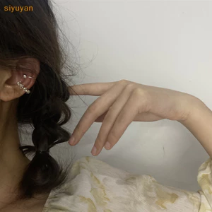 Siyuyan 2 / 3 Thời Trang Không Tai Kẹp Trên Bông Tai Dành Cho Nữ Bé Gái Tối Giản Sụn Tai Còng Giả Sụn Bông Tai Trang Sức VN