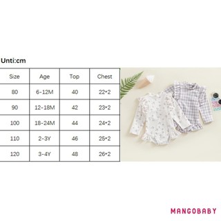 Mg-kids Girls Bikini Áo tắm mùa hè dài tay cổ tròn màu hoa / kẻ sọc cho bãi biển
