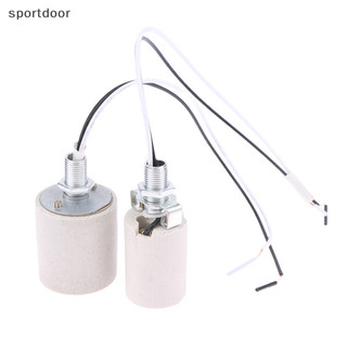 [Sportoutdoor] Giá đỡ đèn vít bằng gốm E14 / E27 Bộ chuyển đổi chịu nhiệt Đèn LED Sử dụng tại nhà Ổ cắm tròn cho đế bóng đèn có cáp [ra]